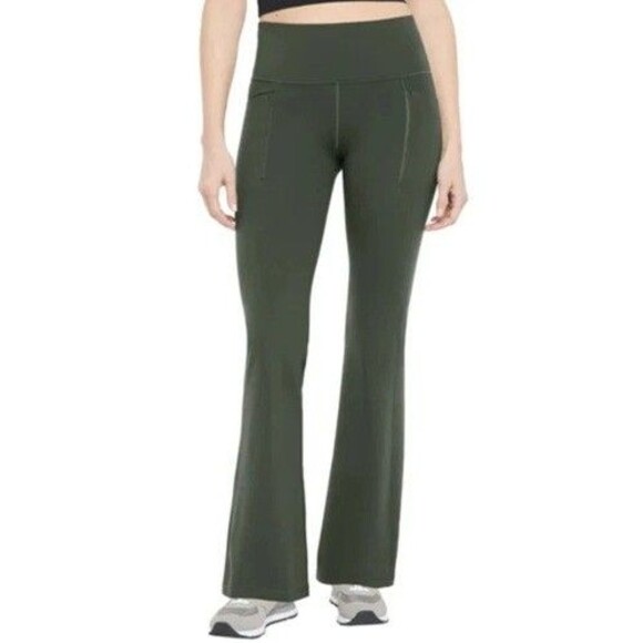 GAP Pants - GapFit Womens XL Green Flare Leggings High Rise Pockets Yoga Pants NWT